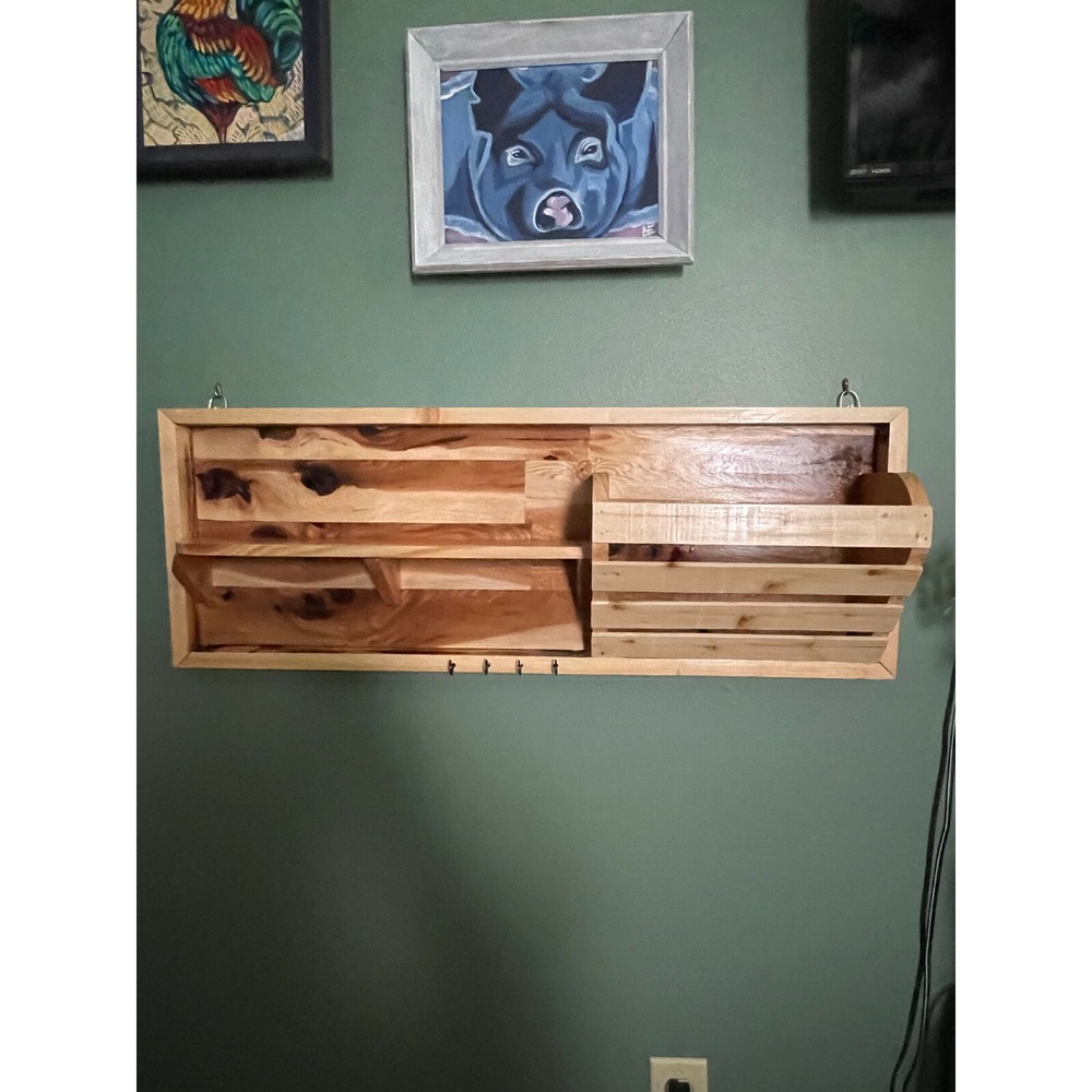 Handmade Wooden Mail & Key Organizer